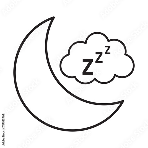 Sleep icon vector, symbol of sleep vector, sleep snore icon, zzz sleeping night, zzz sleeping vector isolated on transparent background.