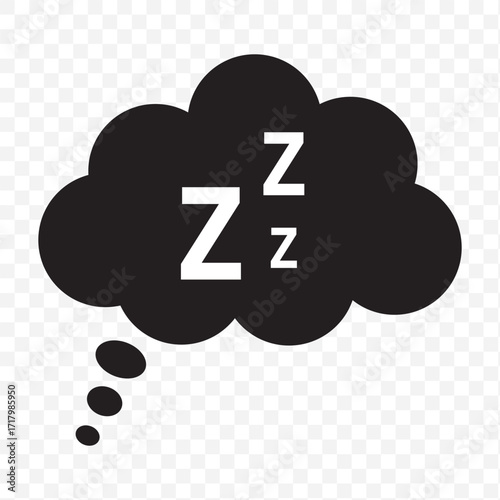 zzz sleep icon, sleeping, zzz or slumber vector web icon isolated on white background, EPS 10, top view. 