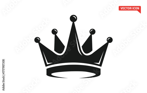 Majestic black crown symbol represents royalty power luxury elegance and status