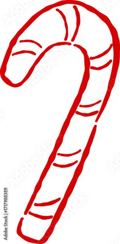 Hand Drawn Christmas Candy Cane