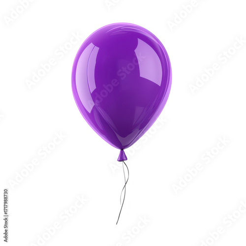 A purple balloon floating against a clean white background. symbolizing celebration and joy. perfect for party invitations. decorations. or festive themes