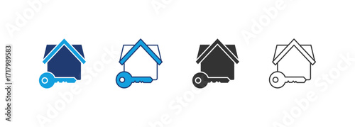 Key Icon Set Multiple Style Collection