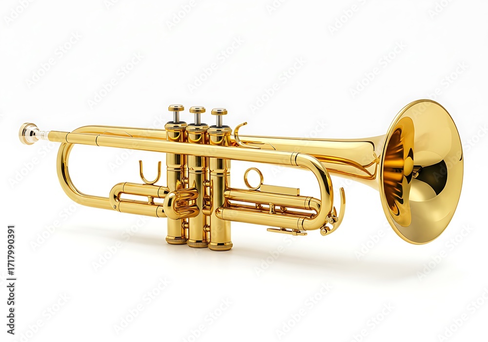 Obraz premium Golden trumpet instrument
