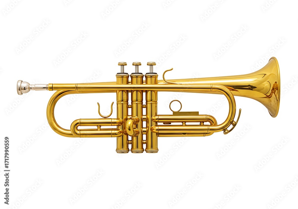 Obraz premium Golden trumpet instrument