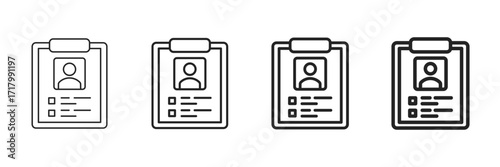 Profile Icon Set Different Line Style Collection 