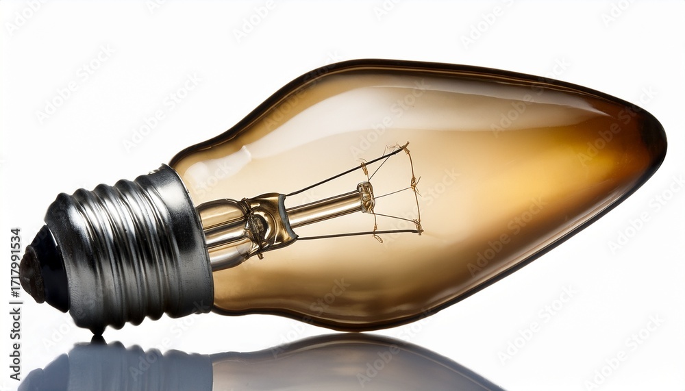 Fototapeta premium vintage light bulb isolated on white background