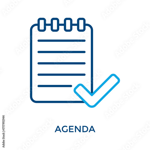 Agenda Icon Outline Color Style. Vector Illustration For Graphic Design