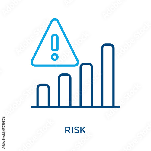 Risk Icon Outline Color Style. Vector Illustration For Graphic Design