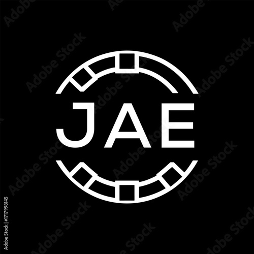 Clean Line Art Monogram Emblem for Brands, JAE Later Logo, Unique Letter  Logo with Circular Motif, 

