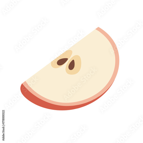 Slice of red apple on a transparent background, without a background, copy space  