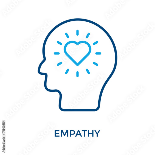 Empathy Icon Outline Color Style. Vector Illustration For Graphic Design