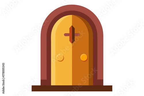 church door vector illustration