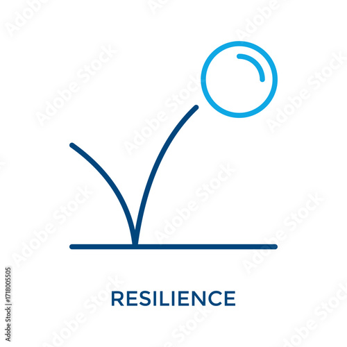 Resilience Icon Outline Color Style. Vector Illustration For Graphic Design