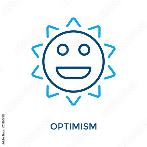 Optimism Icon Outline Color Style. Vector Illustration For Graphic Design