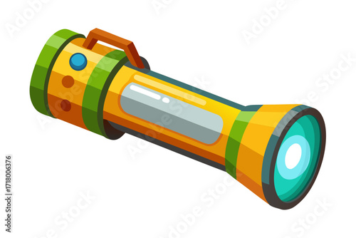colorful flashlight isolated on white