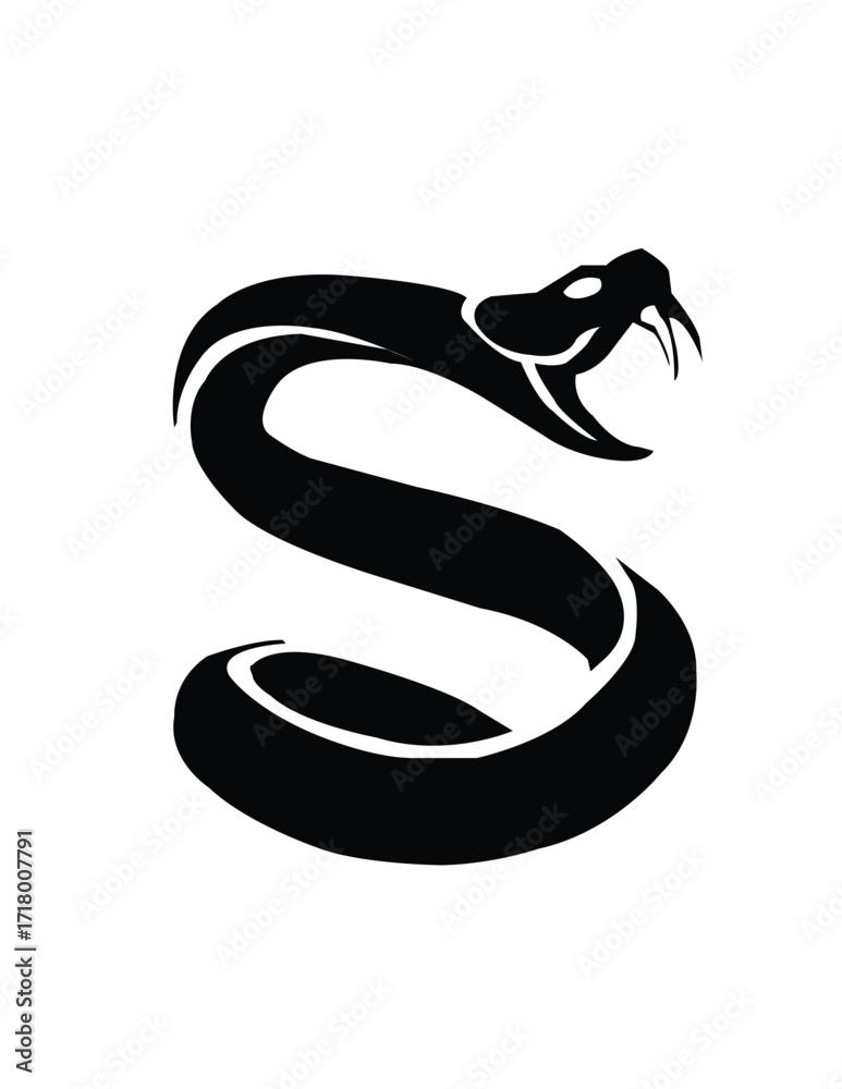 Naklejka premium snake on white back ground