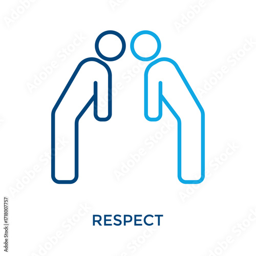 Respect Icon Outline Color Style. Vector Illustration For Graphic Design