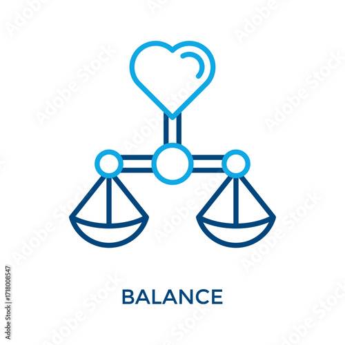 Balance Icon Outline Color Style. Vector Illustration For Graphic Design