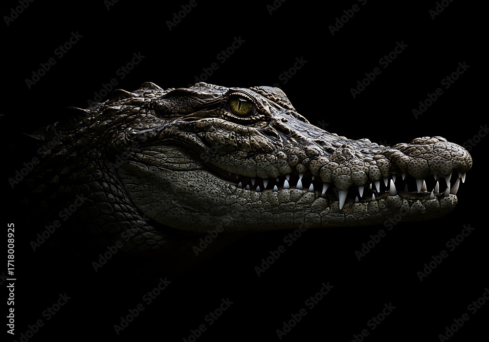 Fototapeta premium Crocodile head close up