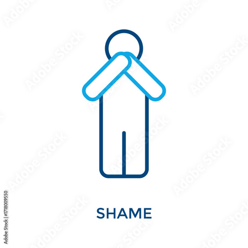 Shame Icon Outline Color Style. Vector Illustration For Graphic Design