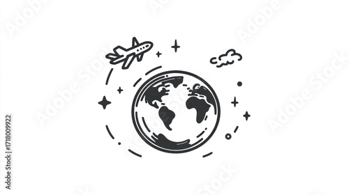 Simple earth planet graphic design