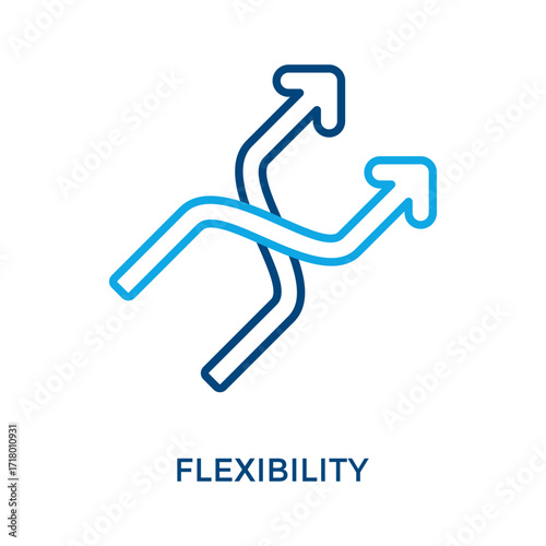 Flexibility Icon Outline Color Style. Vector Illustration For Graphic Design