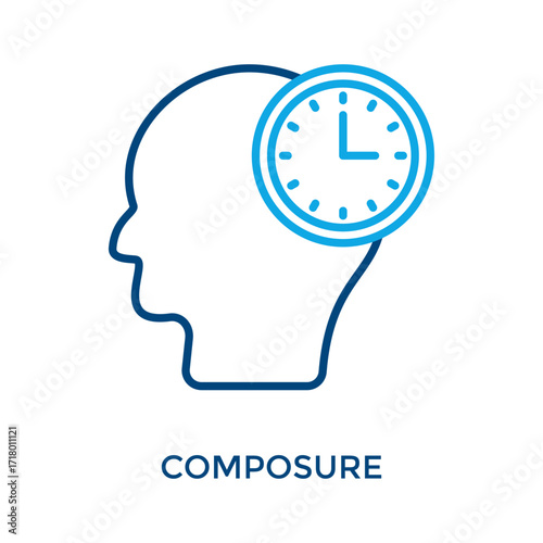 Composure Icon Outline Color Style. Vector Illustration For Graphic Design