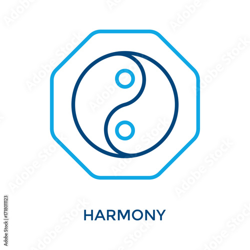 Harmony Icon Outline Color Style. Vector Illustration For Graphic Design