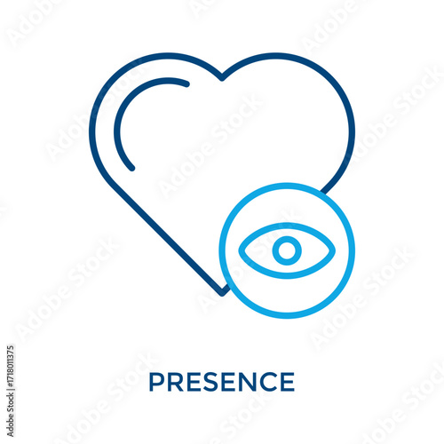 Presence Icon Outline Color Style. Vector Illustration For Graphic Design