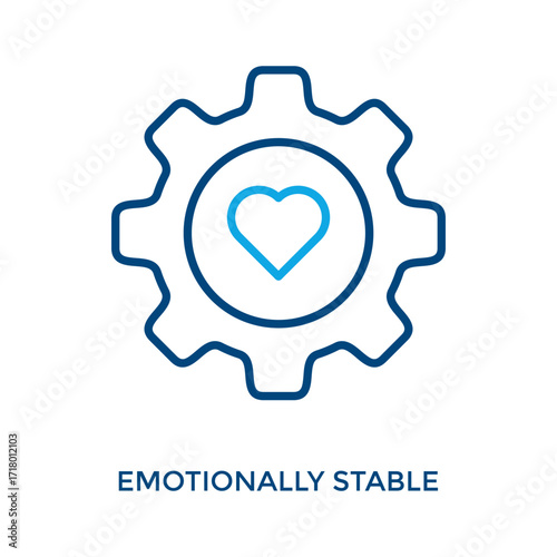 Emotionally Stable Icon Outline Color Style. Vector Illustration For Graphic Design