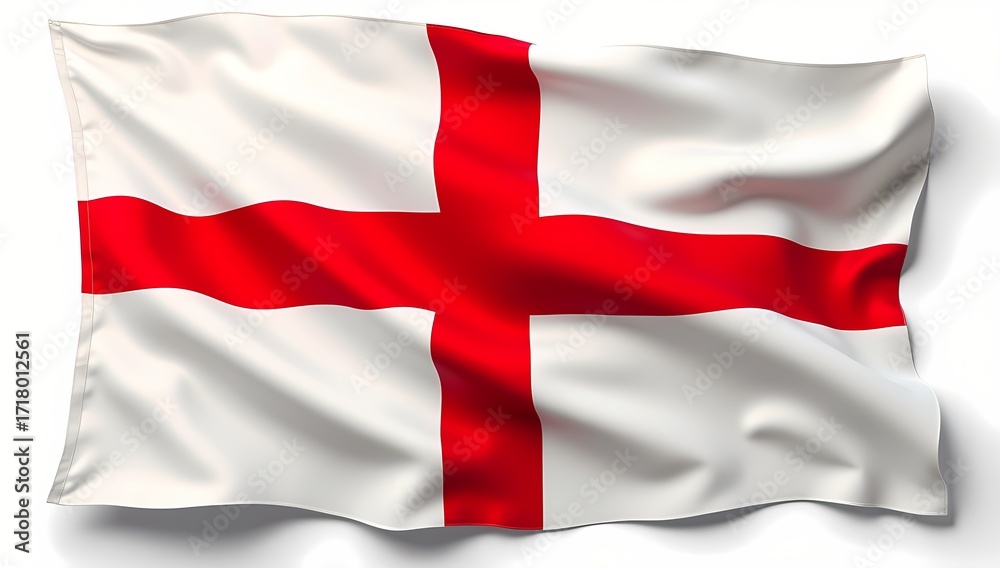 Fototapeta premium Waving English Flag Isolated