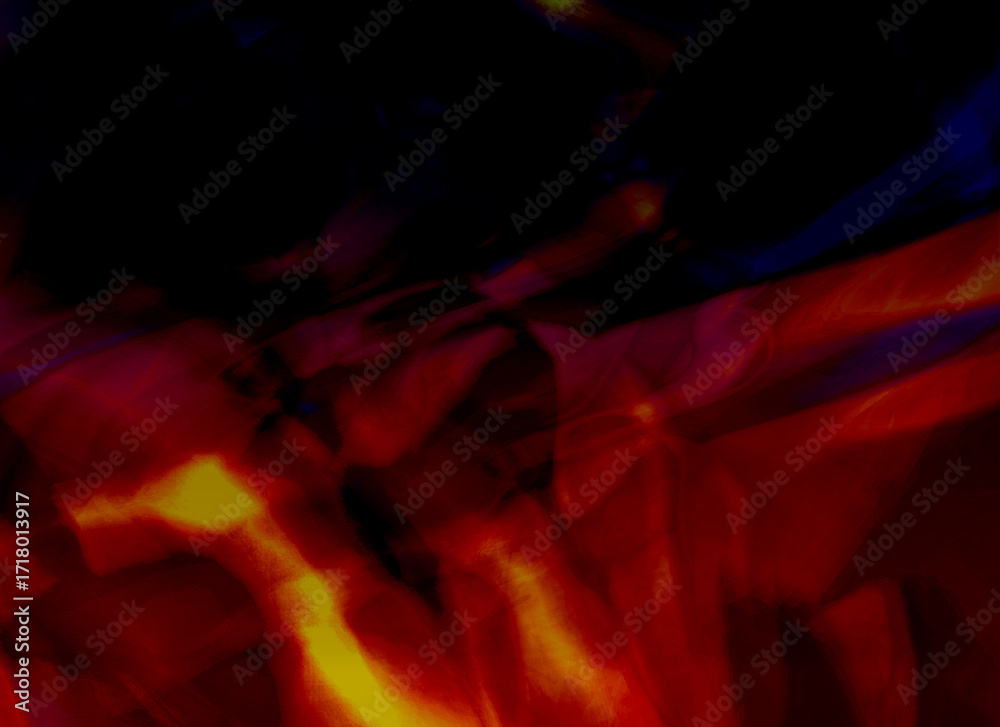 Fototapeta premium Noisy haotic abstract background with textured red, yellow shapes. Trendy edgy design for music, digital art, posters