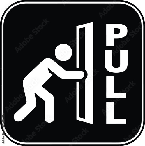 Push Pull sign sticker vector