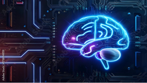 Ultra-Detailed AI Brain Hologram in Futuristic Digital Design