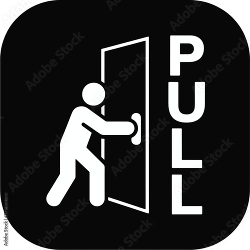 Push Pull sign sticker vector