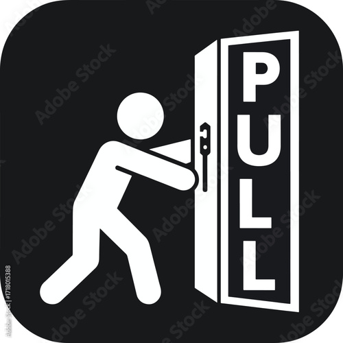 Push Pull sign sticker vector