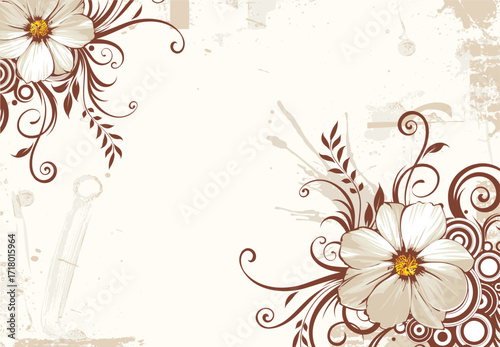 Flower Background vector greetings illustration 