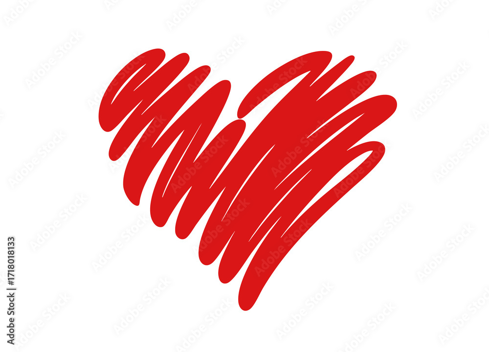 Fototapeta premium Artistic hand drawn red heart element