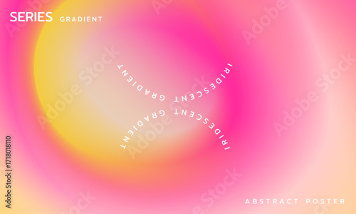 Vibrant abstract mesh gradient background. Modern poster design with a blurred, glowing aura effect in vivid pink and yellow colors. For social media or wallpaper.