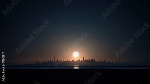 Cityscape Silhouette at Sunset - A Minimalist Urban Landscape.