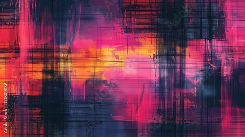 Abstract Colorful Design with Vibrant Shades and Textured Patterns