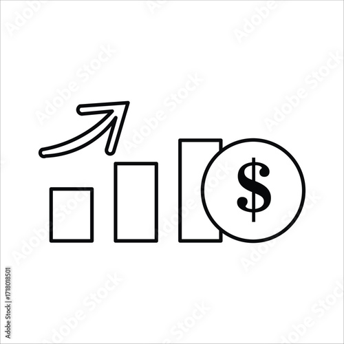 gain icons. simple line vector