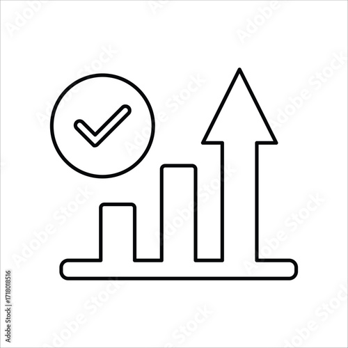 growth icons. simple line vector