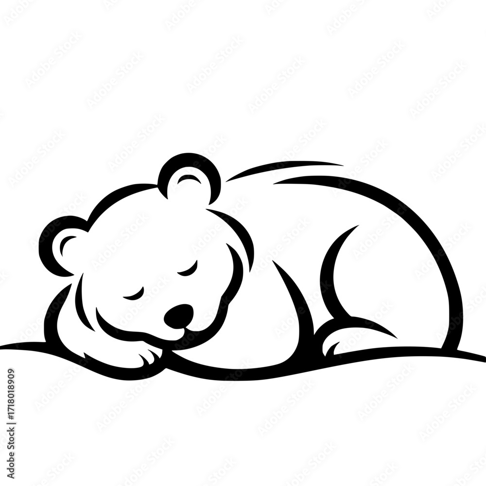 Fototapeta premium Sleeping bear silhouette