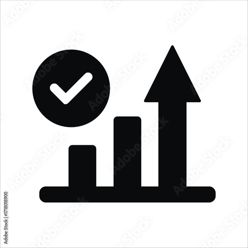 growth icons. simple solid vector