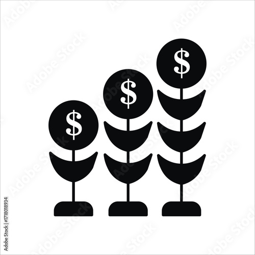 profit icons. simple solid vector
