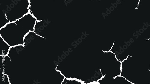 Ground Cracks and Sketch Crack Texture with Dry Soil Fractures, Transparent Cracked Terrain and Earthquake Surface Breaks Isolated on White Background, Old Dry Cracking Soil Vector Texture for Abstrac