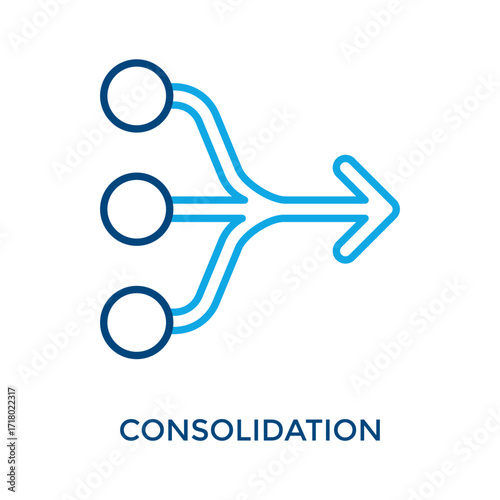 Consolidation Icon Outline Color Style. Vector Illustration For Graphic Design