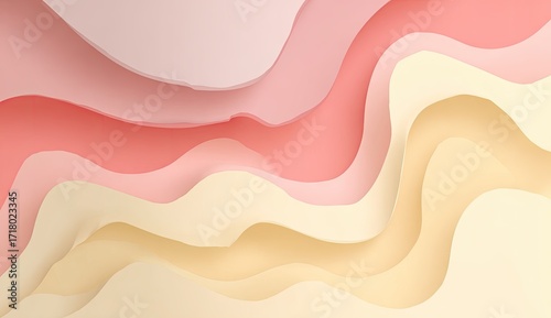 Abstract wavy layers of pastel colors
