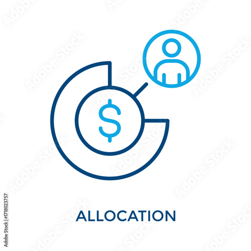 Allocation Icon Outline Color Style. Vector Illustration For Graphic Design